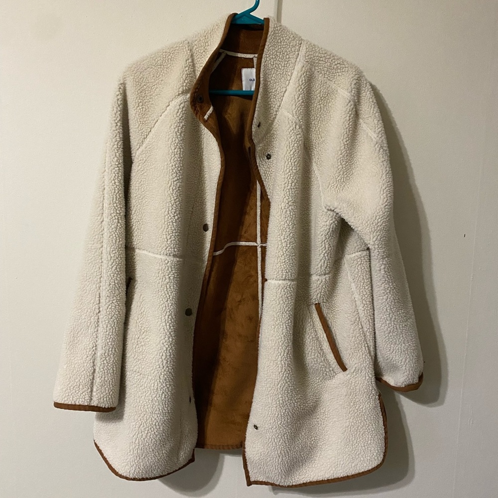 Old Navy Sherpa Suede Coat